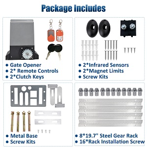 iMeshbean Automatic Gate Opener kit includes