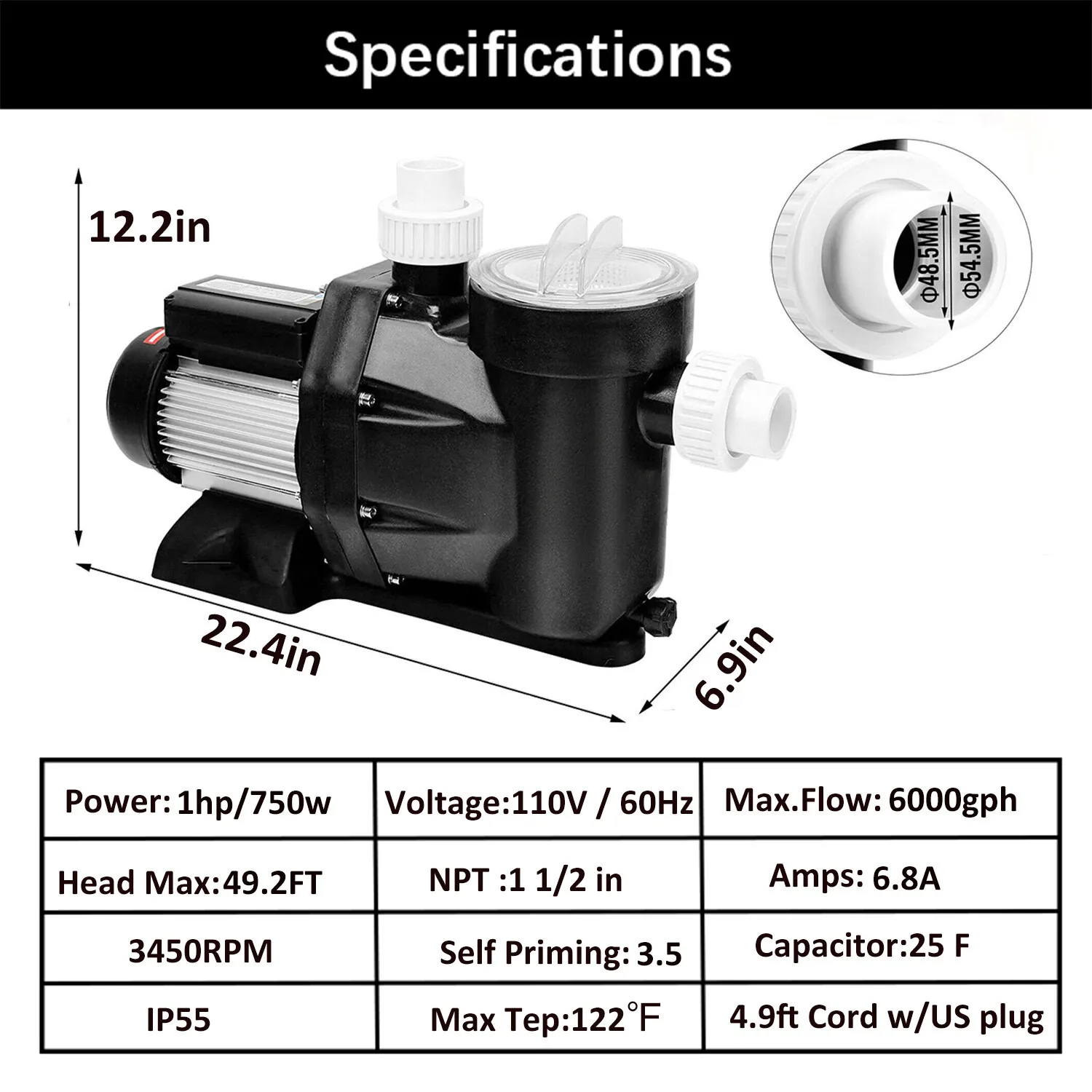 1 HP Swimming Pool Pump Specification 1 HP Swimming Pool Pump Specification