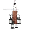 4-Light Rustic Farmhouse Furniture Wood Chandelier Pendant Lighting Fixture