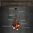 4-Light Rustic Farmhouse Furniture Wood Chandelier Pendant Lighting Fixture