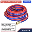 25 Ft Oxygen Acetylene Hose 1/4 Inch Twin Welding Hose Cutting Torch Hoses New