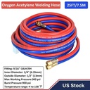 25 Ft Oxygen Acetylene Hose 1/4 Inch Twin Welding Hose Cutting Torch Hoses New