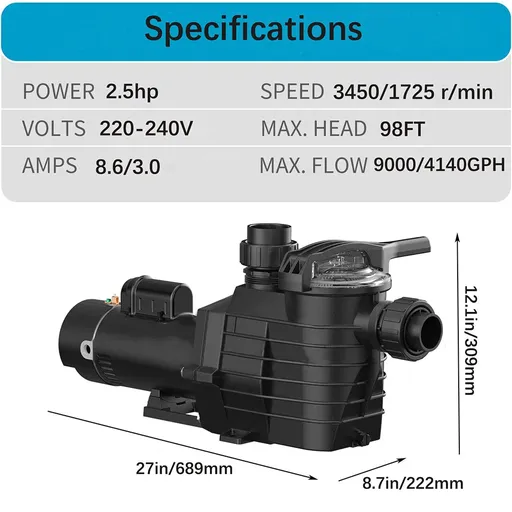 2 Speed Swimming Pump
