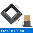 4 x 4 Post Base Post Anchor 4 PCs Black Powder-Coated Bracket for Deck Supports