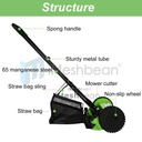 Reel Lawn Mower,16 inch,5 Blades,9-Position Height Adjustment w/Grass Catcher