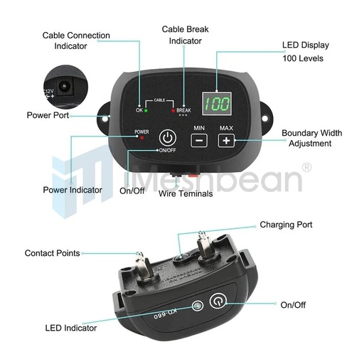 Wireless Electric Dog Fence Pet Containment System Shock Collar For 1 Dog