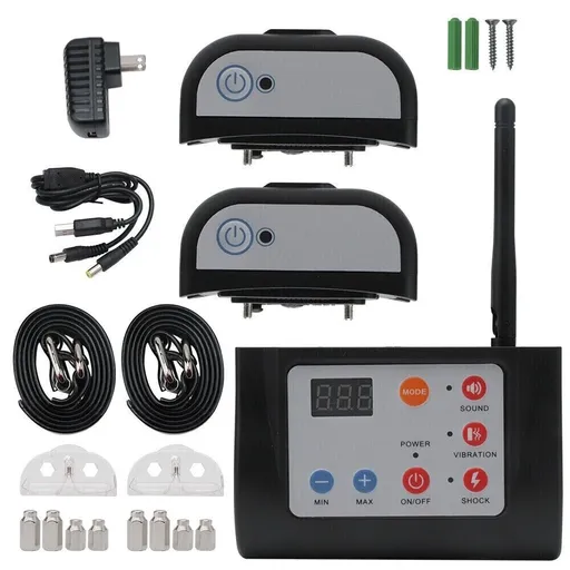 2 Pet Dog Wireless Electric Fence Containment System Training Shock Collars