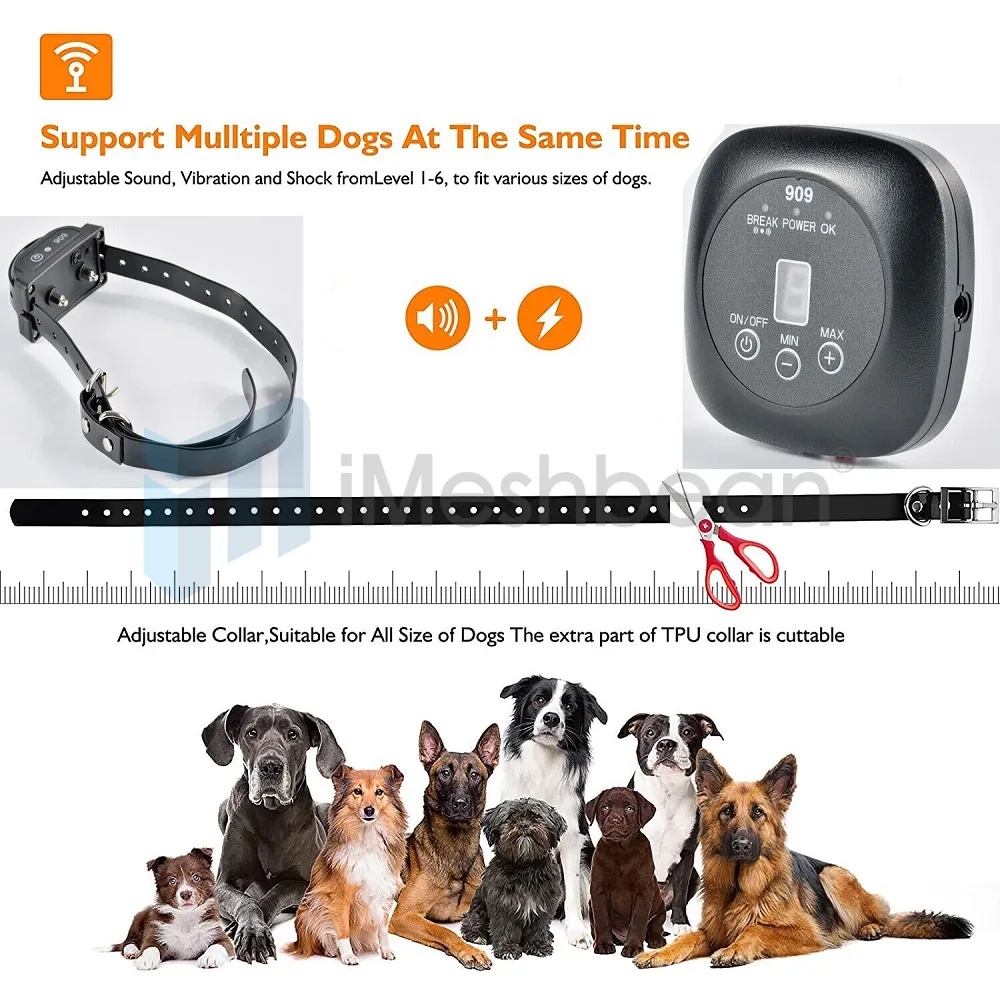 Underground Electric Dog Fence Pet Containment System Rechargeable 3 Dogs System