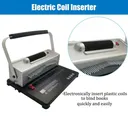 Electric Coil Spiral Binding Machine 46 Holes Spiral Coil Book Binder w/100 Coil