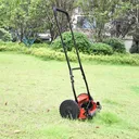 14-Inch 5-Blade Manual Reel Lawn Mower w/Adjustable Cutting Height Grass Catcher