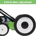 Manual Reel Lawn Mower,16inch,4 Wheel w/Adjustable Cutting Height Grass Catcher