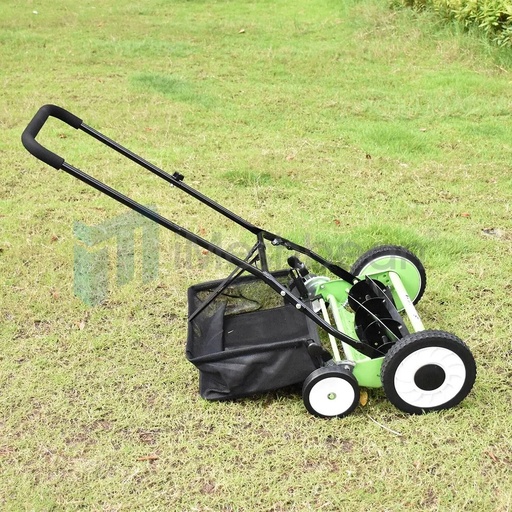 Manual Reel Lawn Mower,16inch,4 Wheel w/Adjustable Cutting Height Grass Catcher