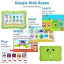 7" Android 9 Tablet PC For Kids 64G Quad-Core Dual Cameras WiFi Bundle Case, Green