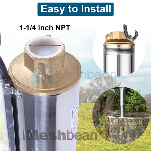 imeshbean 3'' 1 HP Submersible Well Pump 207' Max 115V 13 GPM 1.25'' NPT w/Control Box