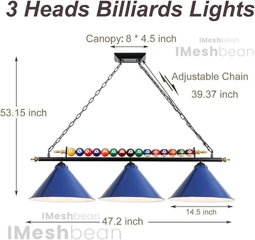 47" Hanging Pool Table Lights Billiard Pool Table Lighting Fixtures for 7' 8' Game Room Pool Table
