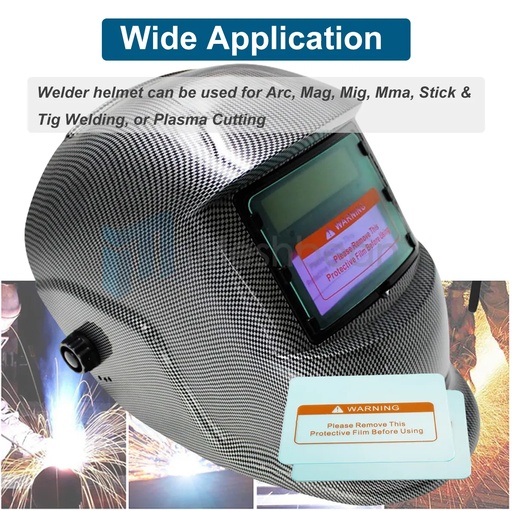 Carbon Fiber Pro Solar Auto Darkening Welding Helmet Arc Tig Mig Mask Grinding Welder