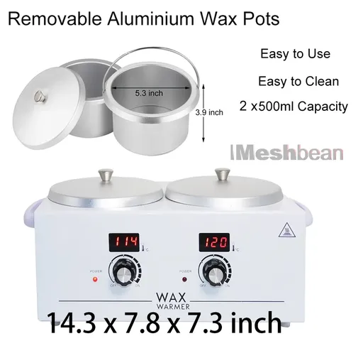 Double Wax Warmer Professional Electric Heater Hair Removal Dual Parrafin Hot Facial Skin Equipment