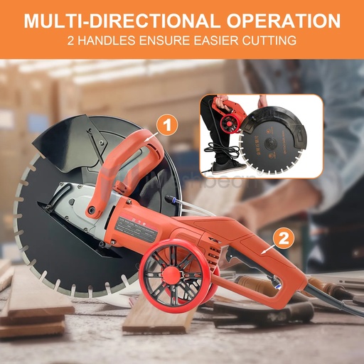 iMeshbean 16" Electric Concrete Cutter Saw Wall Chaser Disc Cutter 3200 W Motor Circular Demo Saw