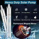 DC 12V 3'' Solar Deep Well Pump Water Pump 396GPH Stainless Steel Submersible