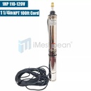 1HP 4” Deep Well Pump 33GPM Submersible Pump 276ft Stainless Steel 115V
