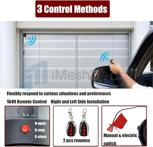 Garage Roller Door Opener Electric Roller Garage Door Opener Automatic Opener with 2 Remote for Roll Up Door