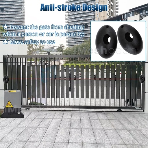 4000LBS Automatic Sliding Gate Opener Rack Driven APP+Keypad+4 Remote Controls