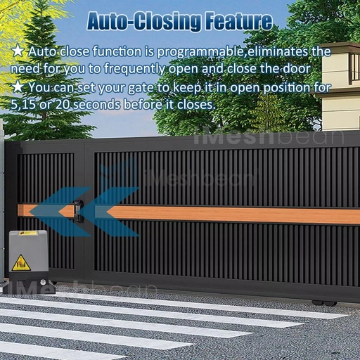 4000LBS Automatic Sliding Gate Opener Rack Driven APP+Keypad+4 Remote Controls