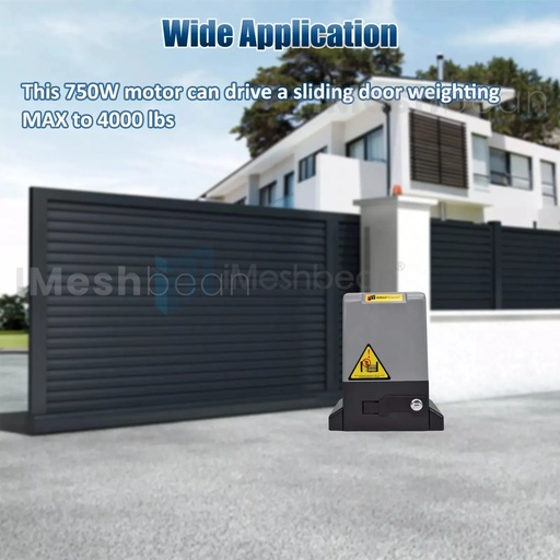 4000LBS Automatic Sliding Gate Opener Rack Driven APP+Keypad+4 Remote Controls