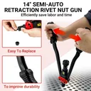 Rivet Nut Gun Kit Rivnut Setting Tools Nut Setter Tool Hand Blind Riveter 16"