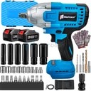 iMeshbean 21V Cordless Electric Impact Wrench Gun 1/2'' High Power Driver 800Nm