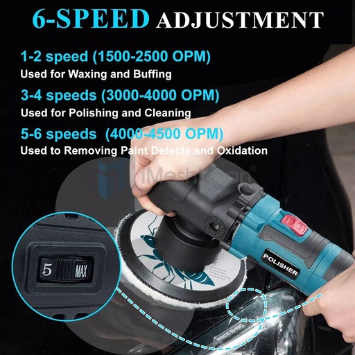 Dual Action Car Polisher Buffer Sander Orbital DA Polishing Machine Electric 6"