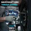 Cordless 3/4" Drive Impact Wrench Square Drive 1549ft-lb Nut-busting Torque 21V