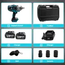 Cordless 3/4" Drive Impact Wrench Square Drive 1549ft-lb Nut-busting Torque 21V