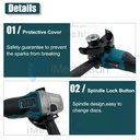 125mm Electric Brushless Cordless Angle Grinder Kit 4-1/2" Cut-Off Angle Grinder