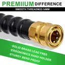 100ft Pressure Washer Hose 4000PSI Non-Marking 3/8" Couplers Hot&Cold Water 275F