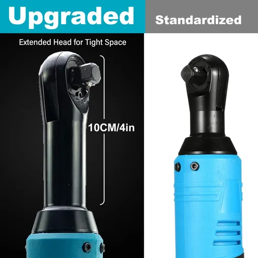 18V Extended Cordless Ratchet Wrench 3/8" Electric Ratchet Wrench Set 450RPM 