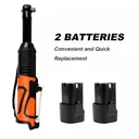 3/8 Cordless Electric Ratchet Wrench Kit 45Ft-lbs Impact Ratchet 2 Battery&Socket