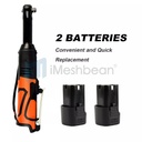 3/8 Cordless Electric Ratchet Wrench Kit 45Ft-lbs Impact Ratchet 2 Battery&Socket