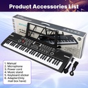 61 Keys Black Keyboard Piano Kids Electronic Digital Piano w/Built-In Speaker Microphone Kid Toy