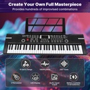 61 Keys Black Keyboard Piano Kids Electronic Digital Piano w/Built-In Speaker Microphone Kid Toy