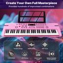 61 Keys Pink Keyboard Piano Kids Electronic Digital Piano w/Built-In Speaker Microphone Kid Toy