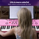 61 Keys Pink Keyboard Piano Kids Electronic Digital Piano w/Built-In Speaker Microphone Kid Toy