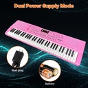 61 Key Pink Digital Music Electronic Keyboard Kit Kids Electronic Piano with Microphone