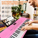 61 Key Pink Digital Music Electronic Keyboard Kit Kids Electronic Piano with Microphone