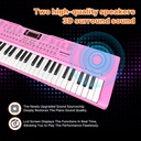 61 Key Pink Digital Music Electronic Keyboard Kit Kids Electronic Piano with Microphone