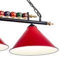 47" 3-Light Hanging Pool Table Light Fixture Matte Red Billiard Pendant Lamp Red