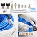 200FT Sewer Jetter Nozzles Kit Drain Cleaning Hose Pressure Washer Male 1/4" NPT