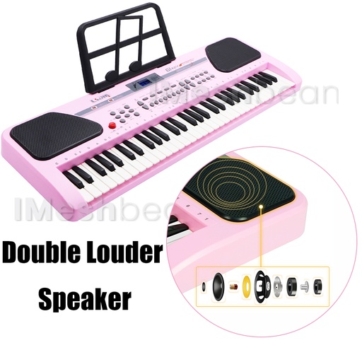 61 Key Music Electronic Keyboard Electric Digital Piano Organ Xmas Gift, Pink