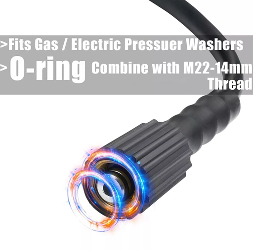 100FT 5800PSI Replacement High Pressure Power Washer Hose M22 Thread Connect