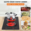 12" Electric Ceramic Cooktop Built-in Radiant Stove Top 2 Burners 110V